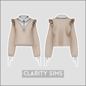 Vêtement Sims 4 personnalisé, chandail beige élégant.