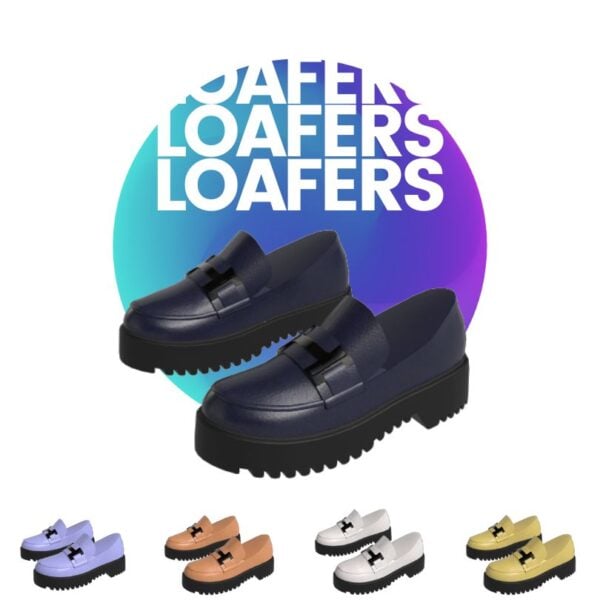 Loafers Sims 4 dans six couleurs différentes.