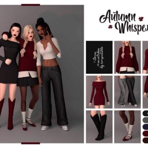 Mode automnale pour Sims 4, tenues et couleurs.