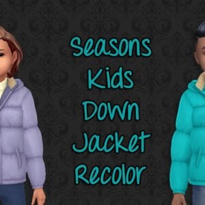 Recoloration vestes enfants dans Sims 4 Seasons.