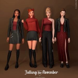 Collection automne pour Sims 4, mode et style.