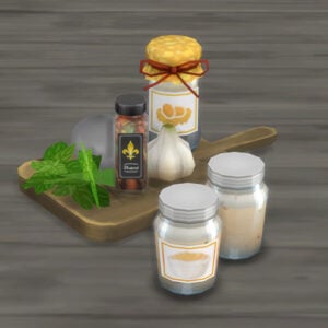 Objets cuisine Sims 4: épices et herbes fraîches