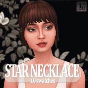 Accessoire collier étoile pour Sims 4, 10 versions.