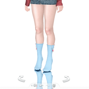 Personnage Sims 4 portant des chaussettes bleues.