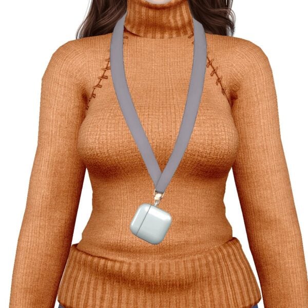 Personnage Sims 4 avec pull et écouteurs.