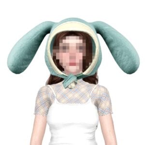 Personnage Sims 4 avec chapeau oreilles de lapin.