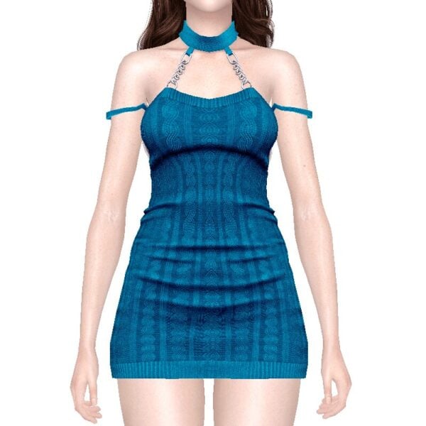 Robe bleue pour personnage Sims 4.