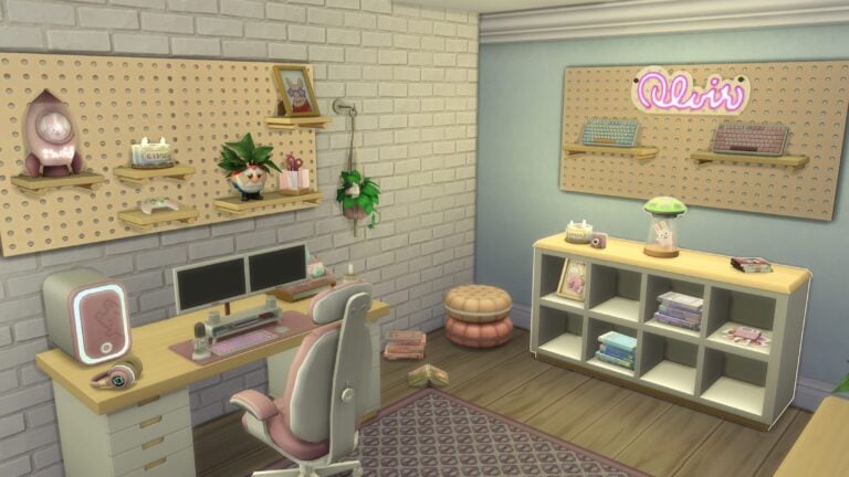 Les décorations du kit Les Sims 4 Bureau Gaming Cosy