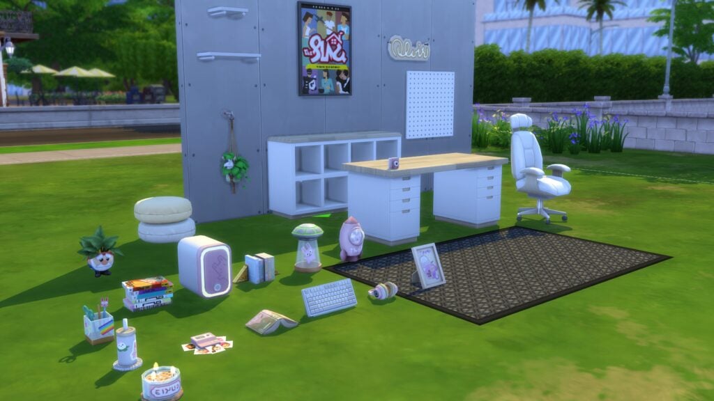 Objets de décoration du jeu Sims 4 en extérieur.