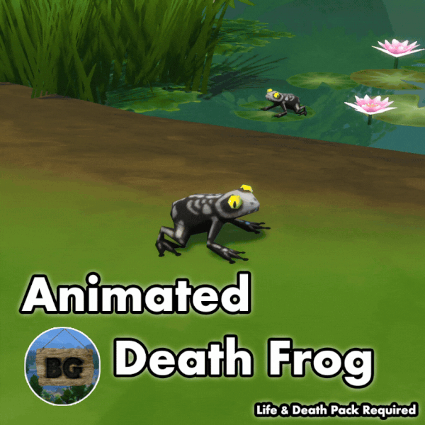 Grenouille animée dans le jeu Sims 4.