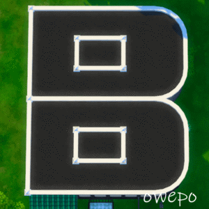 Lettre B construite dans Les Sims 4.