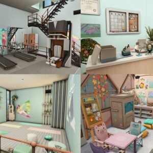 Intérieur coloré du jeu Sims 4