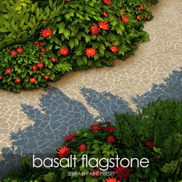 Chemin pavé de basalte dans Les Sims 4.