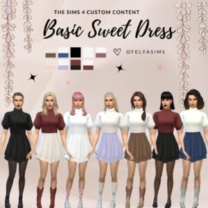 Tenue douce basique Sims 4, créateurs personnalisés.