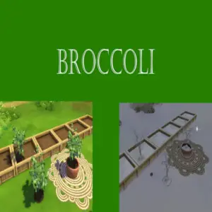 Culture de brocoli dans Sims 4, été et hiver.