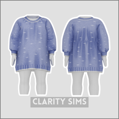 Vêtement Sims 4 pour enfants, pull bleu.