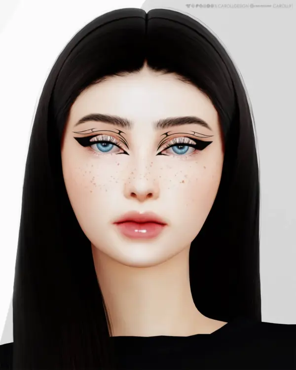 Personnage du jeu Les Sims 4 avec maquillage.
