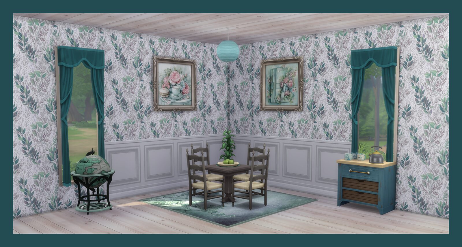 Murs floraux audacieux et tapis de printemps subtils