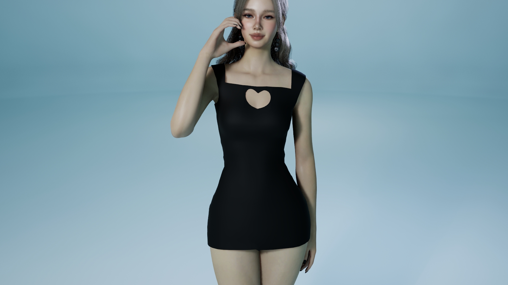 Robe découpée en cœur noir (pour les petites poitrines)