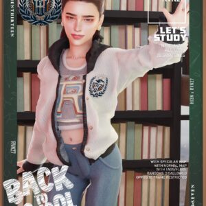 Hoodie universitaire à boutons pour enfant avec haut court (Femme)