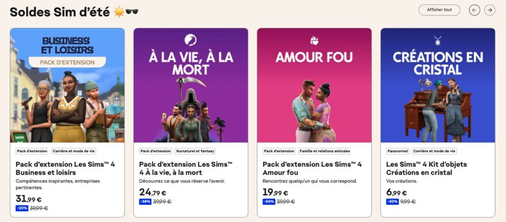 Les soldes d'été chez Les Sims 4