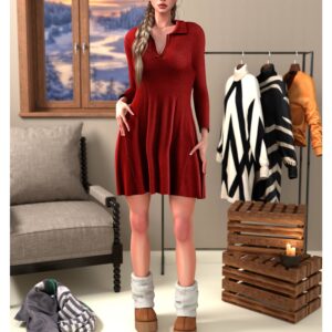 Robe évasée avec col S305