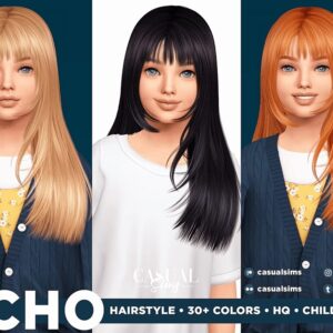 CasualSims - Coiffure Echo Droite Enfants (AVEC FRANGE)