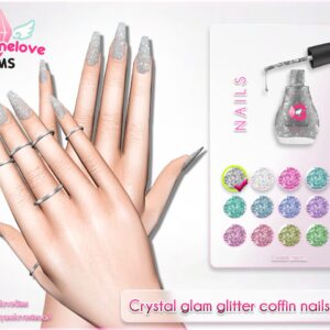 Crystal glam glitter coffin nails • N03 [compatible HQ]