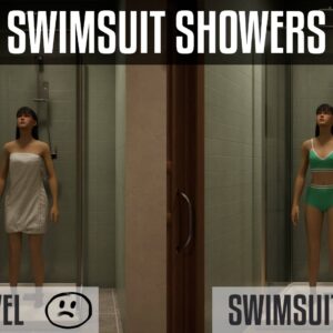 Douche en maillot de bain