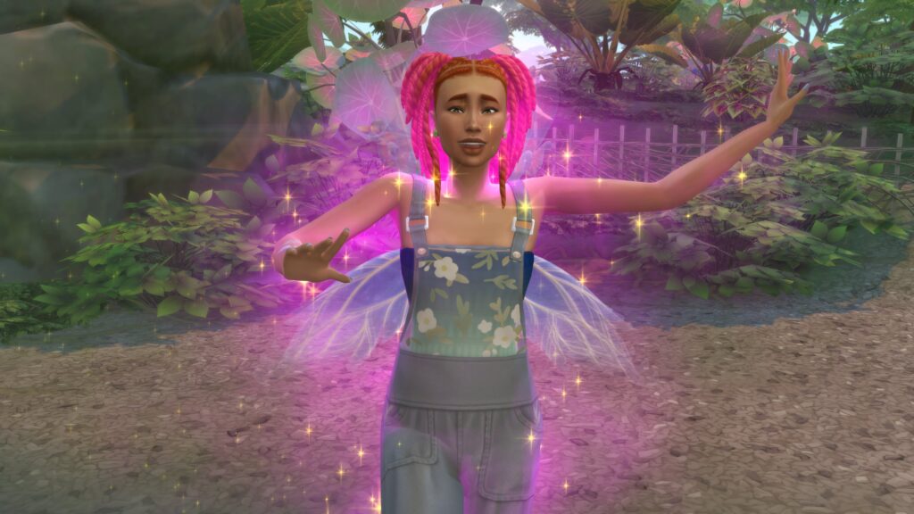 Un Sims se transforme en fée