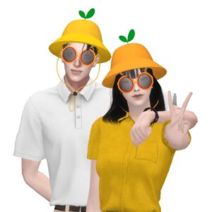 Set de chapeau et lunettes de soleil en tangerine de Jeju