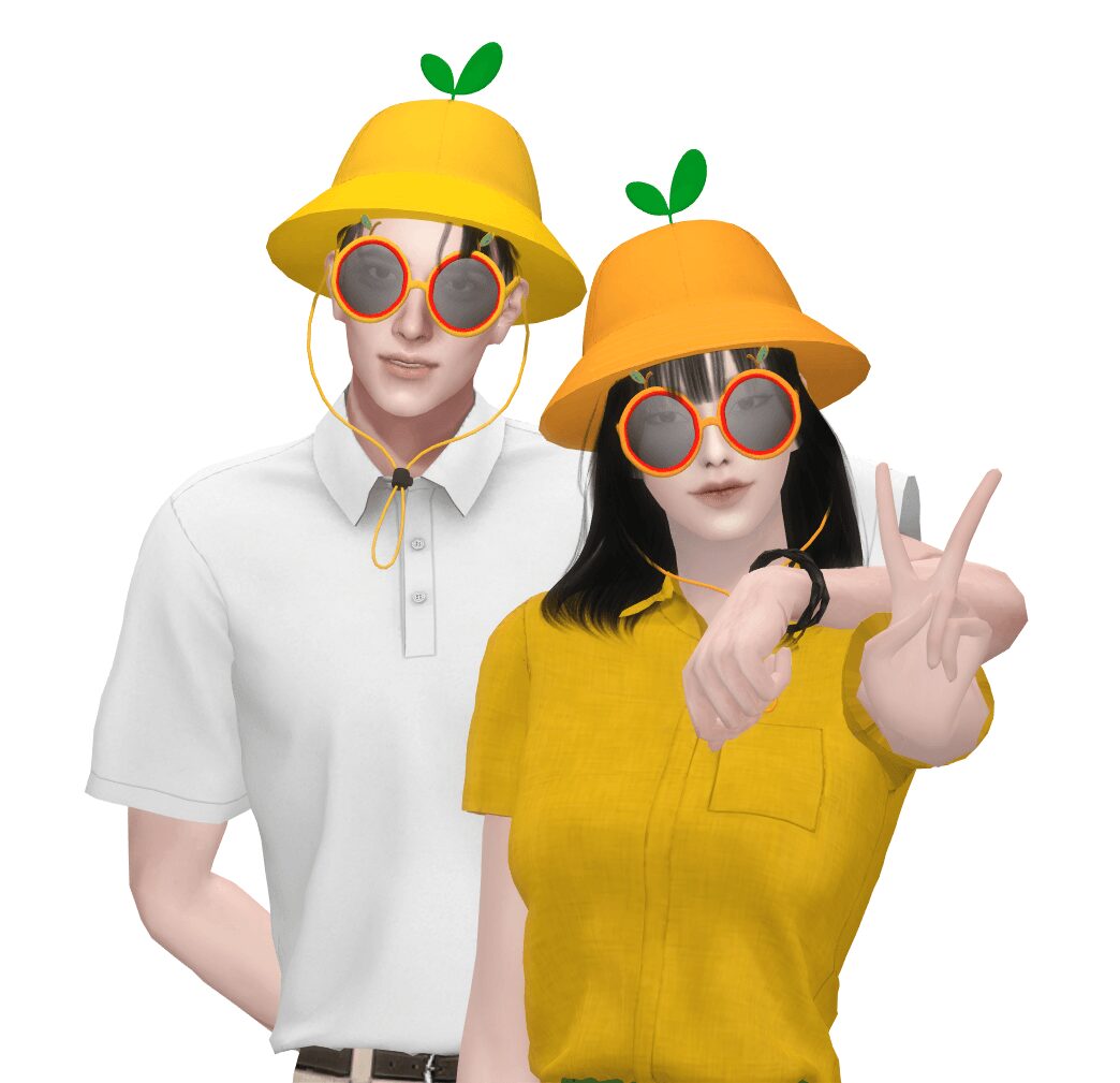 Set de chapeau et lunettes de soleil en tangerine de Jeju
