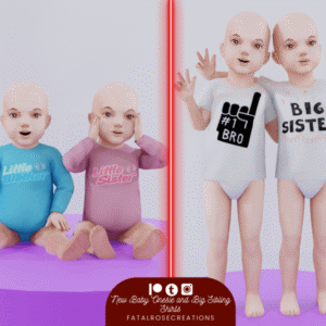 FatalRoseCreations Nouveau Body de bébé et T-shirt pour grand frère/sœur pour tout-petit