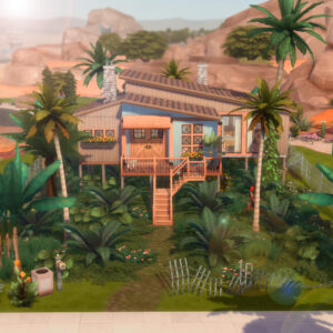 Maison surélevée dans la jungle