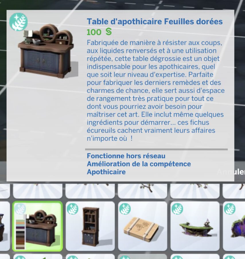 La compétence Apothicaire des Sims 4 Nature enchantée