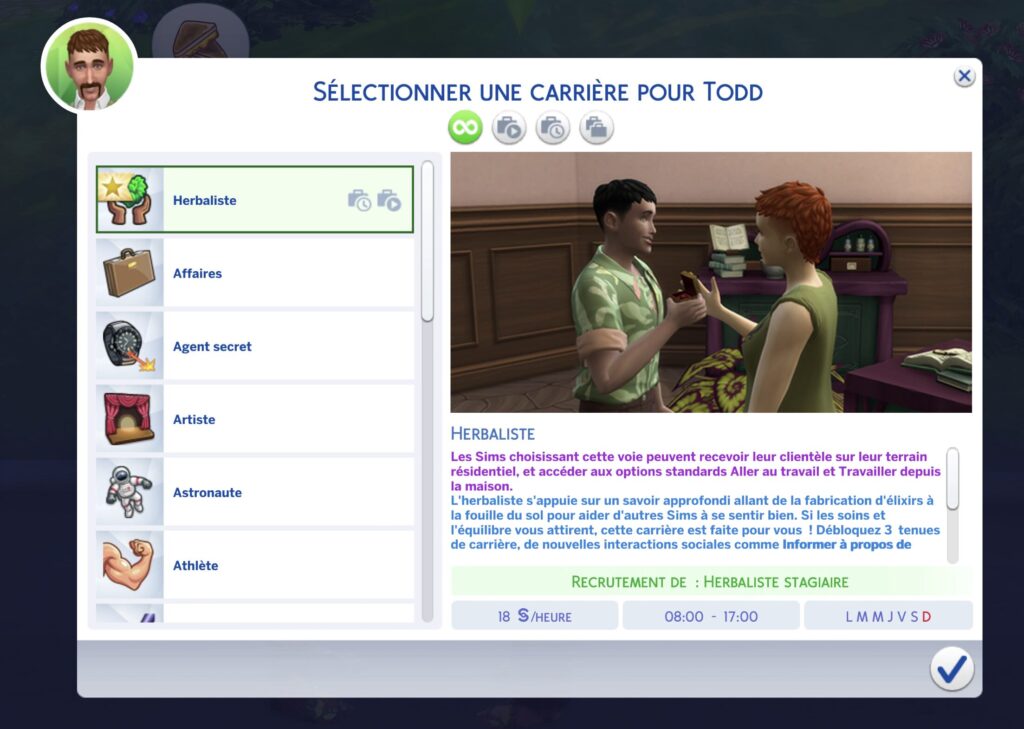 La carrière Herbaliste des Sims 4 Nature Enchantée
