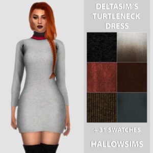 Robe col roulé pour femmes de DeltaSim par HallowSims