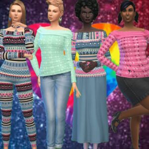 Ensemble de pull en tricot funky