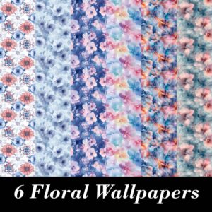 Papier peint floral, 6 nuances ! Ensemble 1