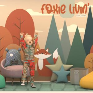 Foxie Livin' Set par SNOOTYSIMS | Chaise / Décor / Coussin / Papier peint