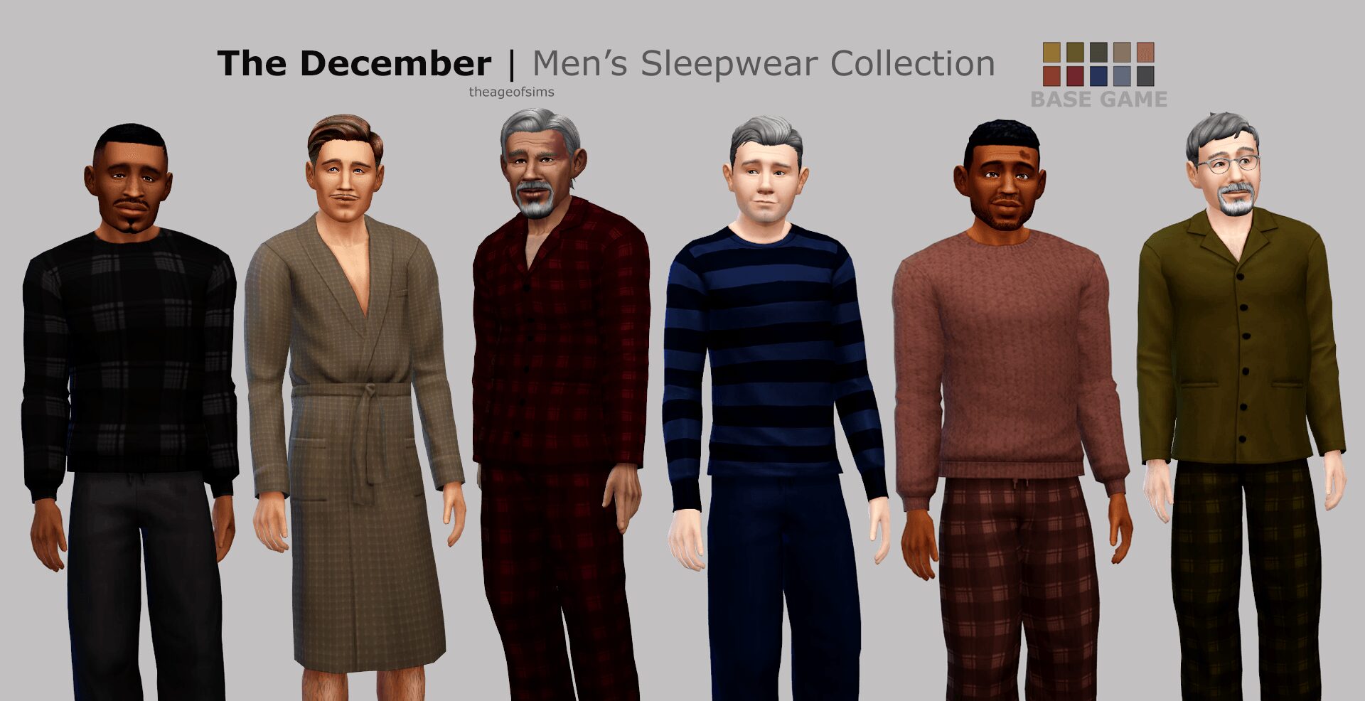 Collection de pyjamas pour hommes de décembre - [ JEU DE BASE ]