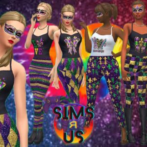 Ensemble de réservoir et de legging Mardi Gras, AF