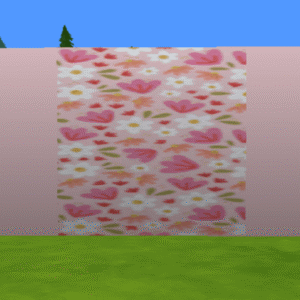 Mural rose avec des fleurs