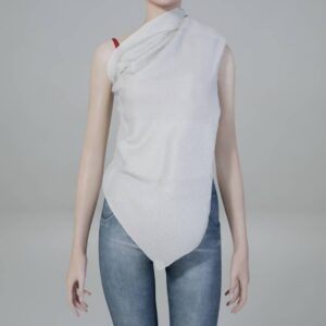 Haut court minimaliste avec enveloppe en maille semi-transparente