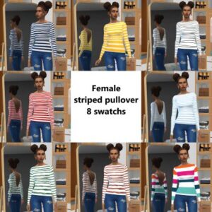 Pullover rayé féminin