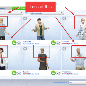 Cheveux foncés pour les Sims de type asiatique