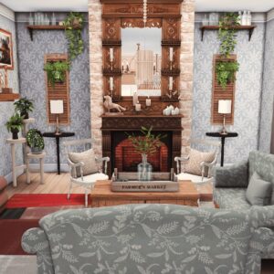Salon de ferme vintage douillet