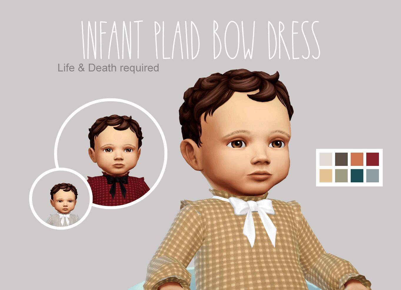 Robe à carreaux avec nœud papillon pour enfant - [La Vie et la Mort requis]