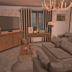 Salon de style cottage moderne et douillet