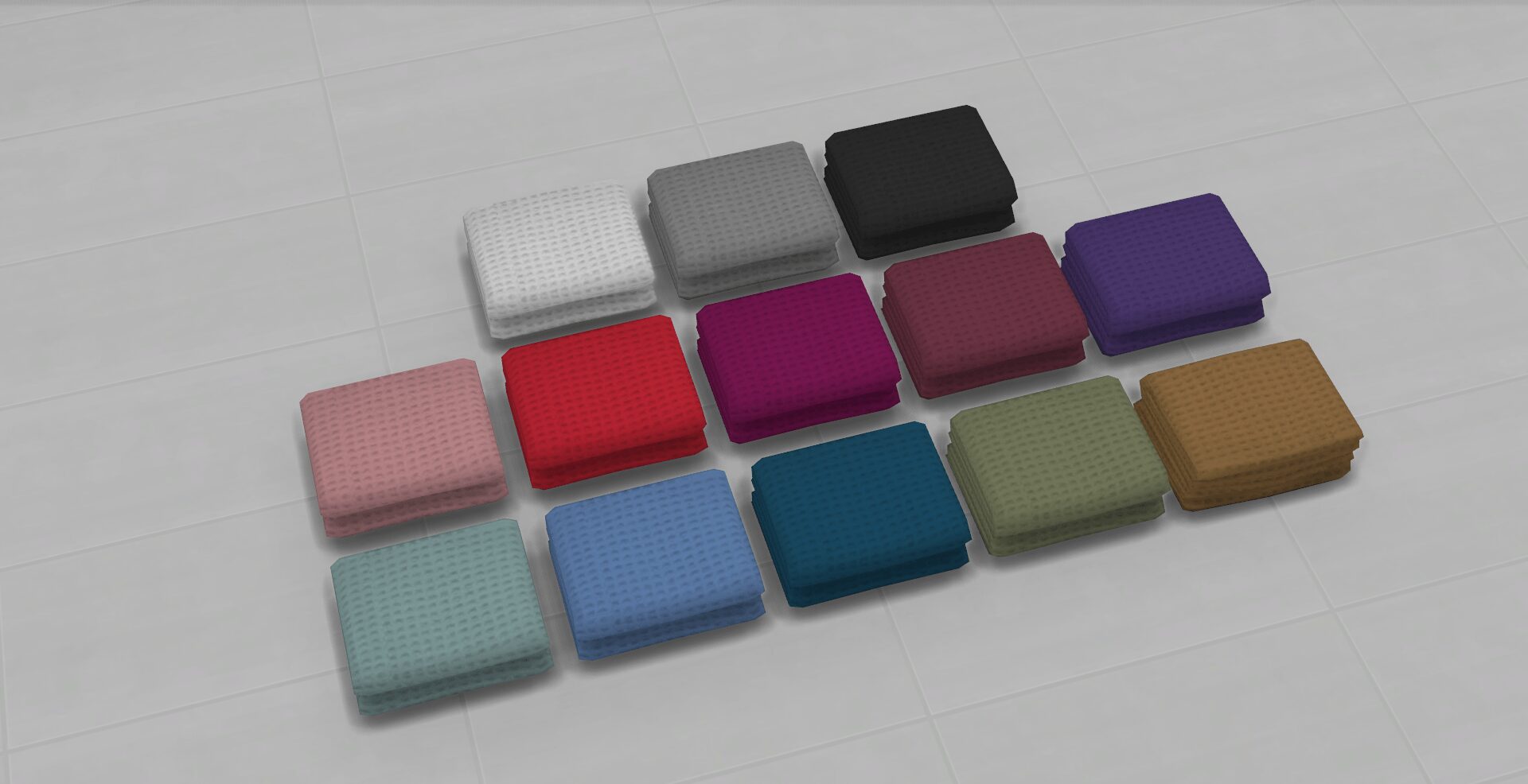 Serviettes de bain à texture de gaufre - [JEU DE BASE]